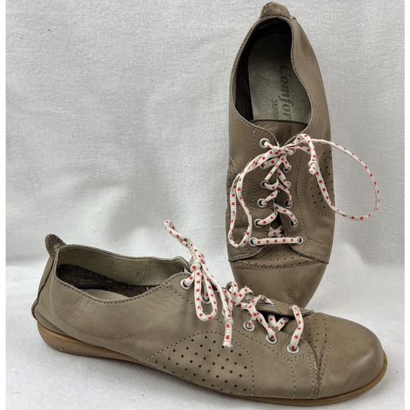 Comfort Seaside Shoe Soft leather comfort Tie-up size 40 Brown‎ USA 9 - Picture 1 of 5